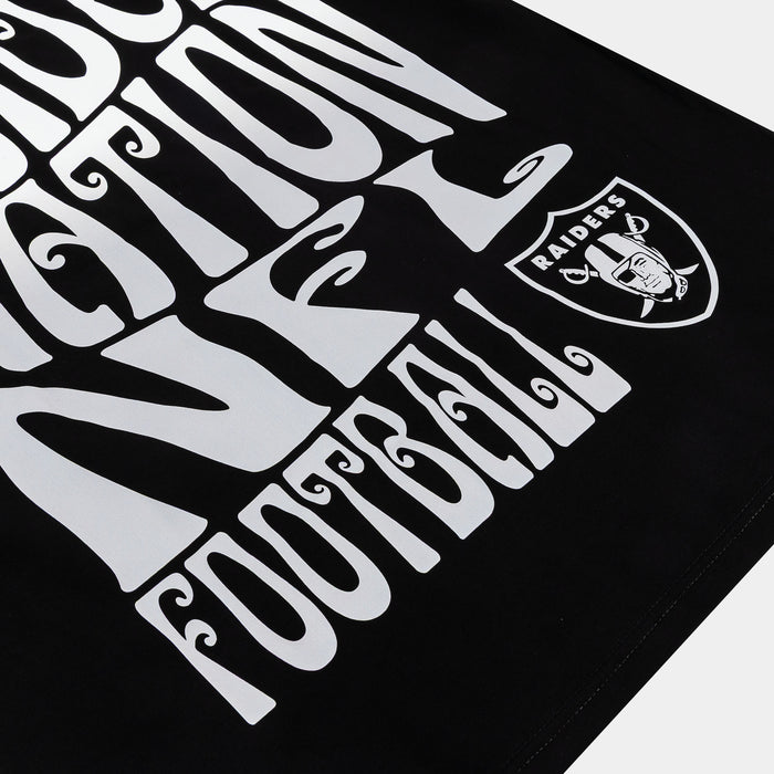 Las Vegas Raiders Wave Drop Shoulder Mens Short Sleeve Shirt (Black/Silver)