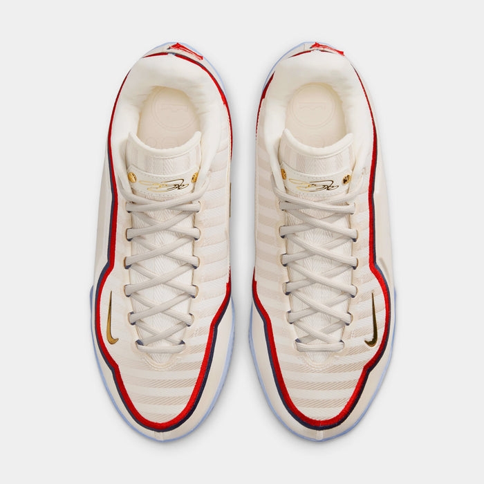 LeBron XXIII Old Glory Mens Basketball Shoes (Pale Ivory/Metallic Gold/University Red)