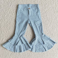 light blue bell bottom jeans         E12-30