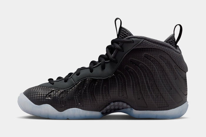 Little Posite One Carbon Fiber Grade School Basketball Shoes (Black/Black/Dark Smoke Grey)