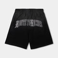 Logo Long Fleece Washed Mens Shorts (Black/Black)