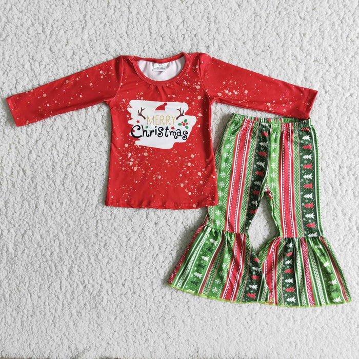 Long sleeve bell bottom pants Christmas outfits