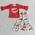 Long sleeve bell bottom pants Christmas outfits