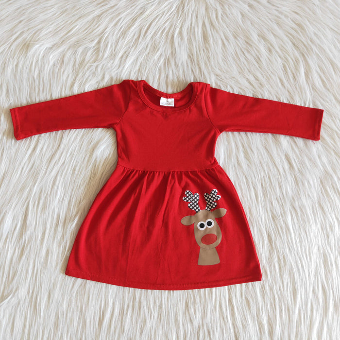 Long sleeve knee length Christmas dress