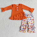 Long sleeve ruffles pants pumpkin outfits   6 A13-28