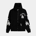 Los Angeles Dodgers All Pro Drop Shoulder Zip Up Mens Hoodie (Black/White)