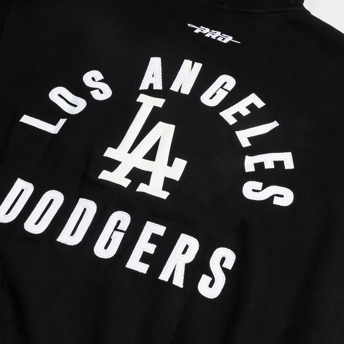 Los Angeles Dodgers All Pro Drop Shoulder Zip Up Mens Hoodie (Black/White)
