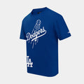Los Angeles Dodgers All Pro Woodmark Drop Shoulder Mens Short Sleeve Shirt (Blue/White)
