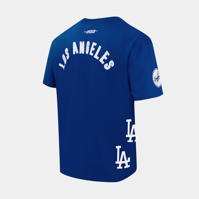 Los Angeles Dodgers All Pro Woodmark Drop Shoulder Mens Short Sleeve Shirt (Blue/White)