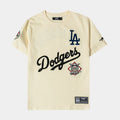 Los Angeles Dodgers Original Mens Short Sleeve Shirt (Beige/White)