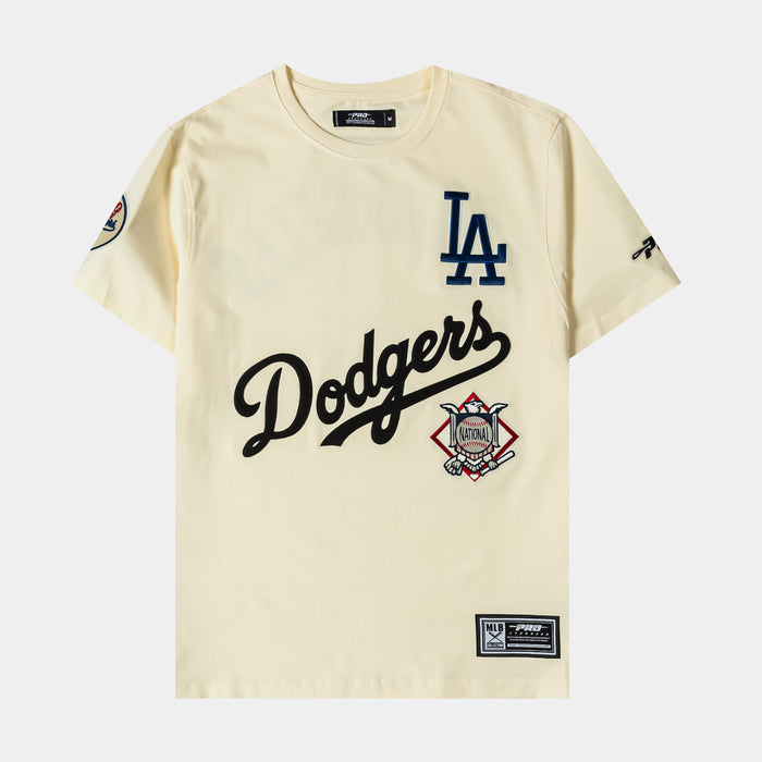 Los Angeles Dodgers Original Mens Short Sleeve Shirt (Beige/White)