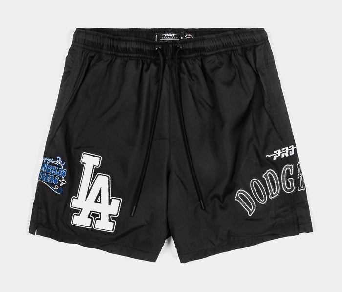 Los Angeles Dodgers Rebel Athletics Fleece Mens Shorts (Black/Blue)
