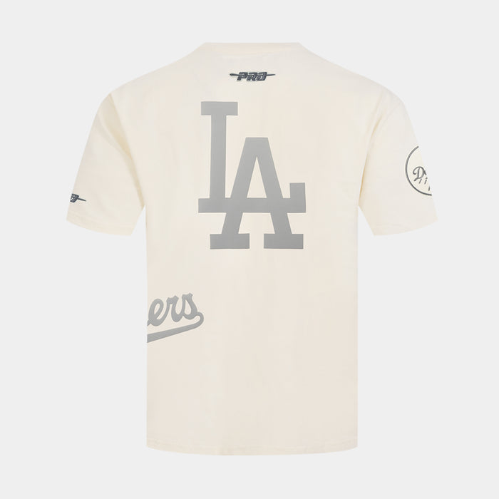 Los Angeles Dodgers Street Team Drop Shoulder Mens Short Sleeve Shirt (Beige/Grey)
