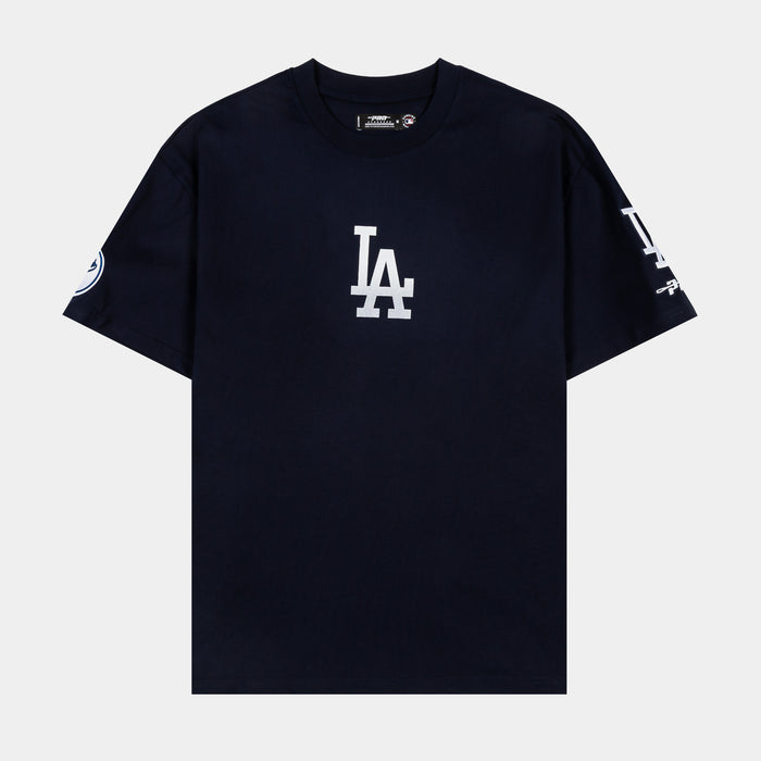 Los Angeles Dodgers Wave Drop Shoulder Mens Short Sleeve Shirt (Black/Gray)