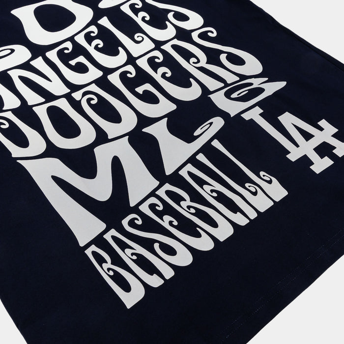 Los Angeles Dodgers Wave Drop Shoulder Mens Short Sleeve Shirt (Black/Gray)