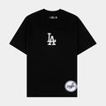Los Angeles Dodgers Wingspan Drop Shoulder Mens Short Sleeve Shirt (Black)