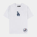 Los Angeles Dodgers Wingspan Drop Shoulder Mens Short Sleeve Shirt (White)