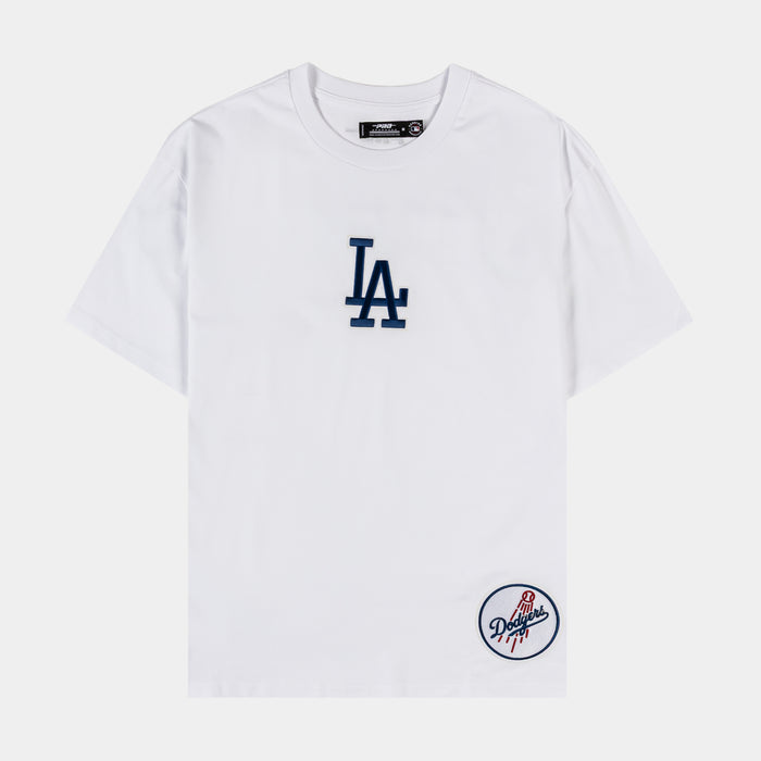 Los Angeles Dodgers Wingspan Drop Shoulder Mens Short Sleeve Shirt (White)