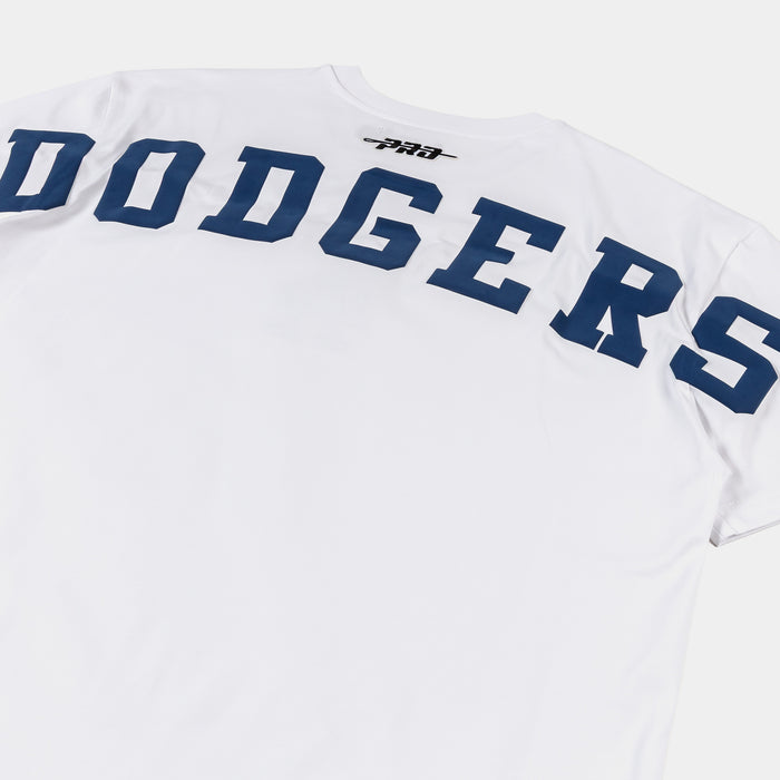 Los Angeles Dodgers Wingspan Drop Shoulder Mens Short Sleeve Shirt (White)