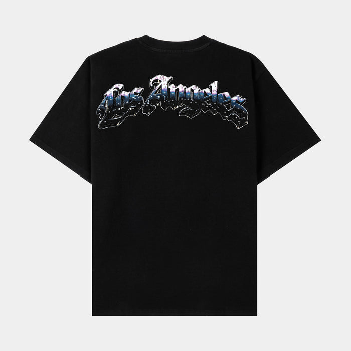 Los Angeles Exclusive Mens Short Sleeve Shirt (Black/Purple)