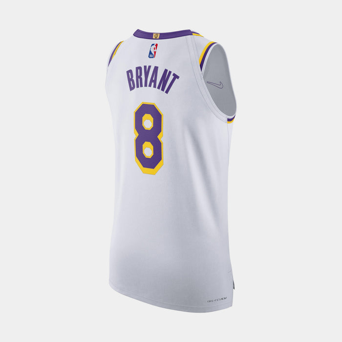 Los Angeles Lakers Association Edition Dri Fit Authentic Mens Jersey (White/Bryant Kobe 8)