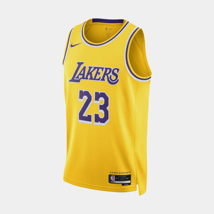 Los Angeles Lakers Icon Edition Dri Fit Lebron Mens Jersey (Amarillo/James Lebron 23)