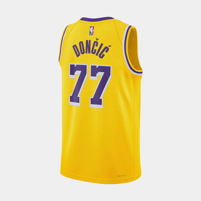 Los Angeles Lakers Icon Edition Luka Doncic Mens Jersey (Yellow/Purple)