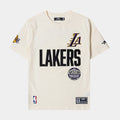Los Angeles Lakers Original Mens Short Sleeve Shirt (Beige/White)