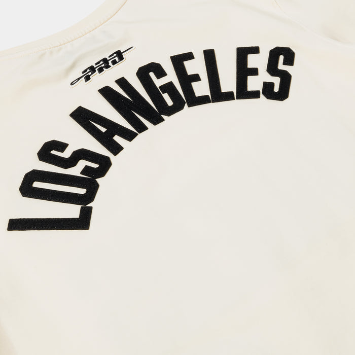 Los Angeles Lakers Original Mens Short Sleeve Shirt (Beige/White)