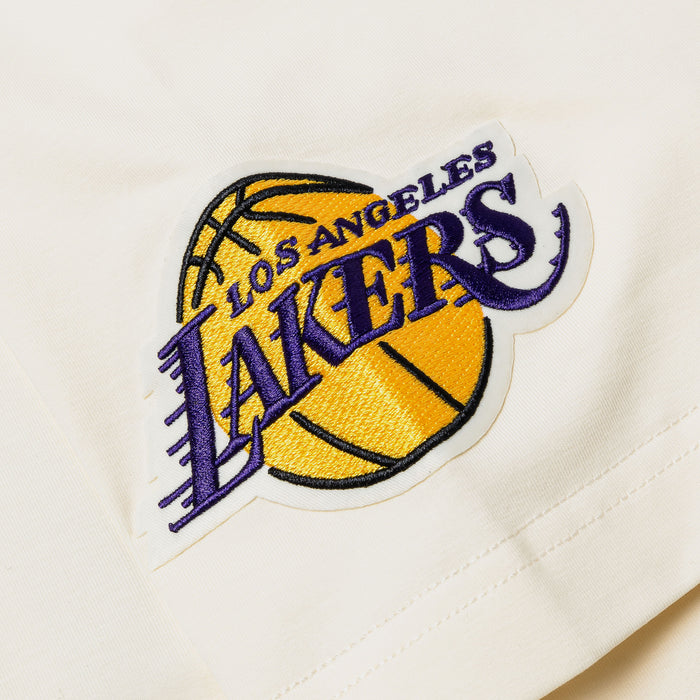 Los Angeles Lakers Original Mens Short Sleeve Shirt (Beige/White)