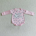 LR0054 HEY BOO Ghost Flowers Pink Baby Girls Halloween Romper