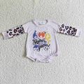 LR0062 Witch Leopard Print Baby Girls Halloween Romper