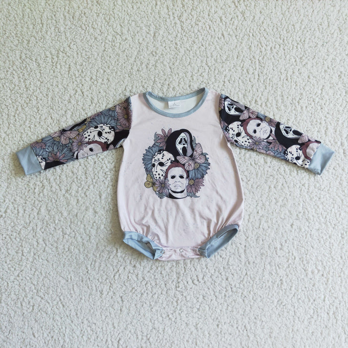 LR0082 Film Characters Flowers Baby Girls Halloween Romper