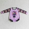 LR0084 Witch Purple Baby Girls Halloween Romper