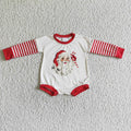 LR0104 Santa Stripes Baby Christmas Romper