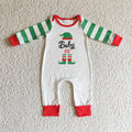 LR0119 Cartoon Shelf Print Baby Boys Christmas Romper