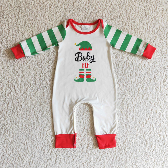 LR0119 Cartoon Shelf Print Baby Boys Christmas Romper