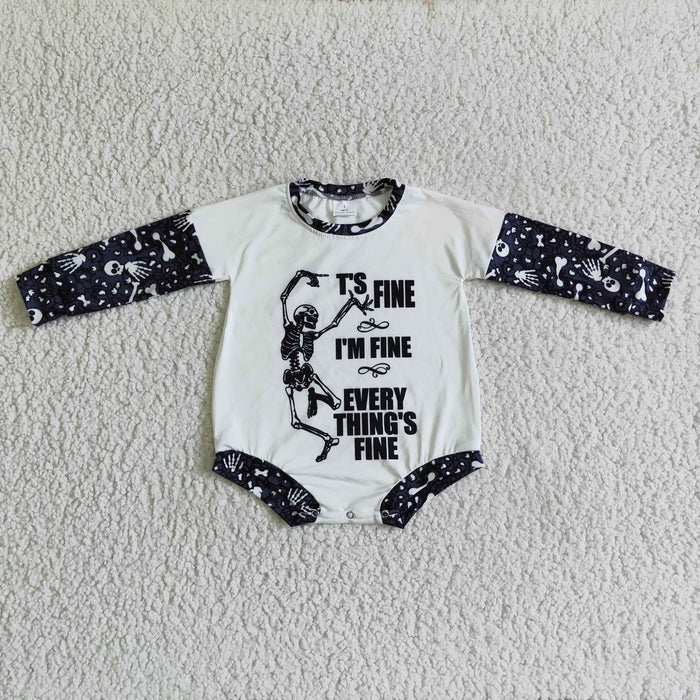 LR0123 FINE Skull Baby Halloween Romper