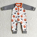 LR0140 Pumpkin BOO Bat Baby Boys Halloween Romper
