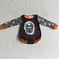 LR0144 Nightmar* Pumpkin Baby Girls Halloween Romper