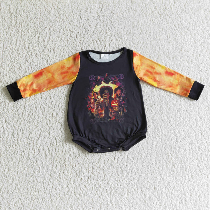 LR0158 Film Characters Pumpkin Baby Halloween Romper