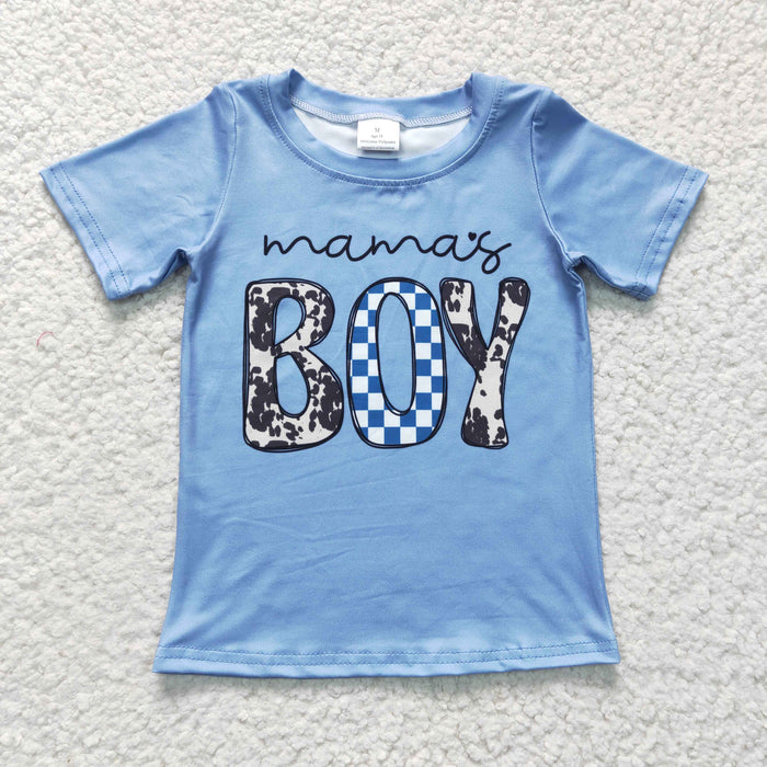 MAMA'S BOY print short sleeve top   BT0183
