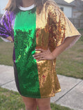Mardi Gras Oversized Sequin Top