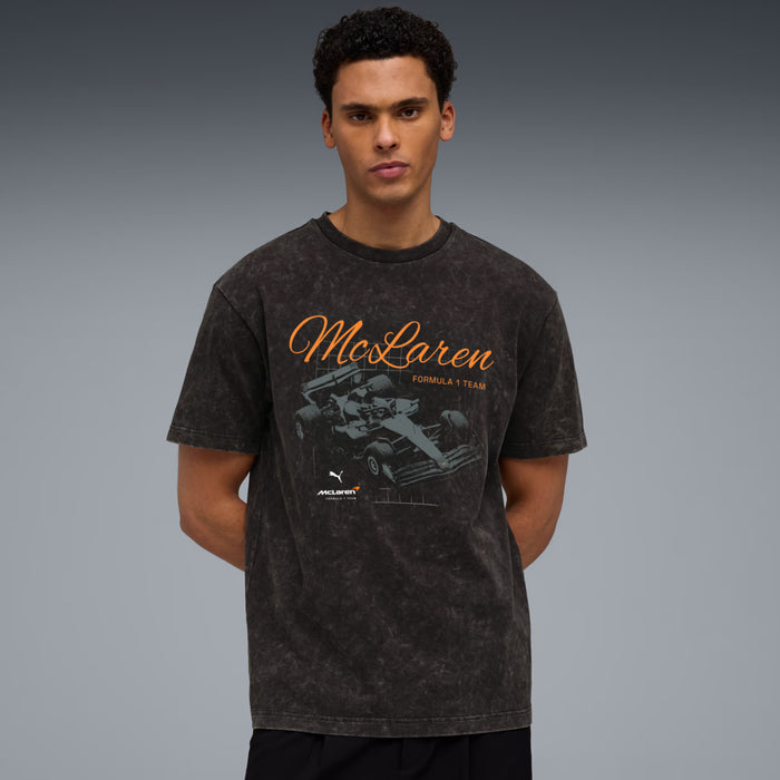 McLaren Racing Car Graphic Mens Short Sleeve Shirt (Puma Black)