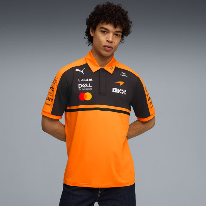 McLaren Racing Replica Polo Mens Short Sleeve Shirt (Papaya)