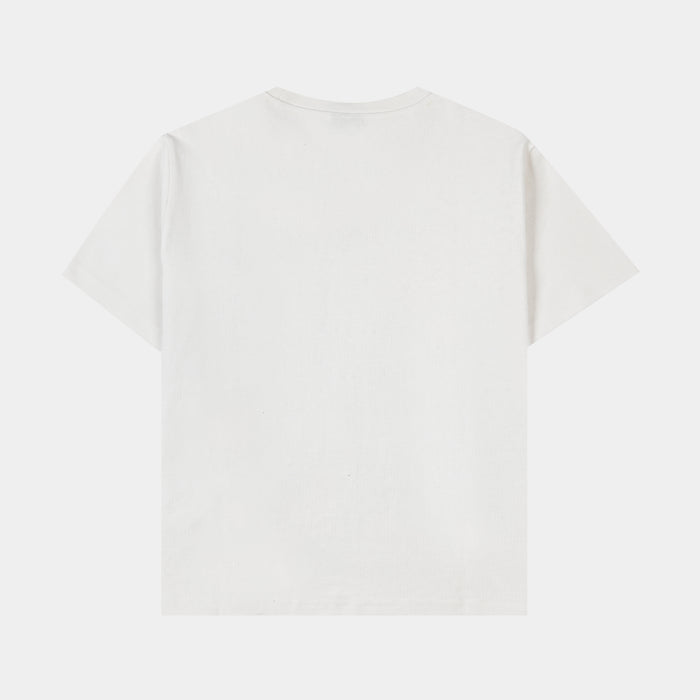 Miami Ocean Cropped Womens Short Sleeve Shirt (White/Pink)