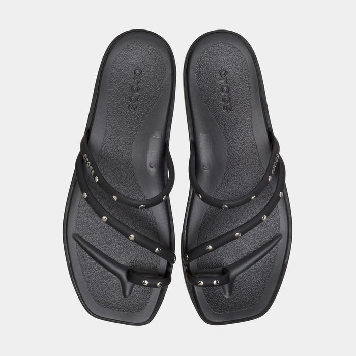 Miami Studded Tie Loop Womens Sandals (Black)