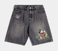 Mickey and Friends Traveler By Shoe Palace Adventurer Denim Washed Mens Shorts (Grey/Black)