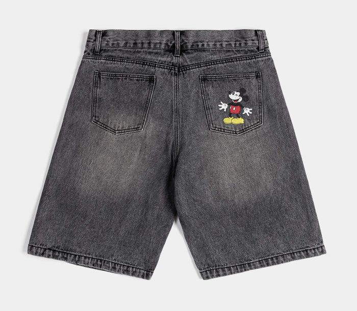 Mickey and Friends Traveler By Shoe Palace Adventurer Denim Washed Mens Shorts (Grey/Black)