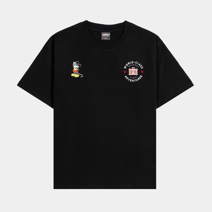 Mickey and Friends Traveler By Shoe Palace Happy Place Mens Short Sleeve Shirt (Black/Red)